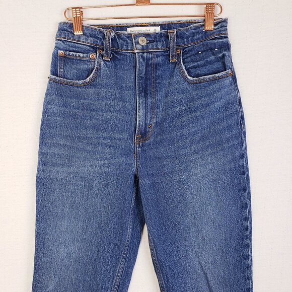 Abercrombie & Fitch Jeans 90's Straight Ultra High Rise Frayed Hem size 26R - Picture 4 of 14